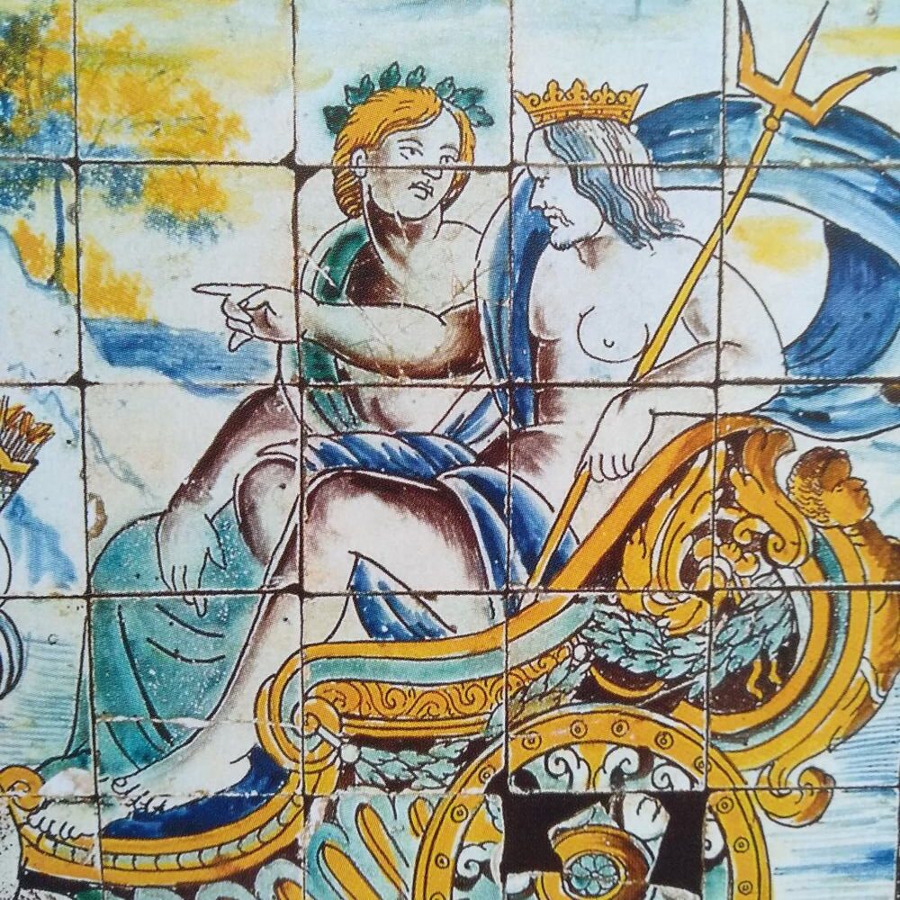 Muzeum Azulejos w Lizbonie - panel pt. Orszak Neptuna i Amfitryty - fragment