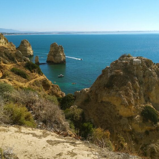 Ponta da Piedade w Algarve i widok na Ocean Atlantycki