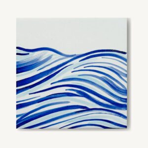 Morska fala na kafelku malowana