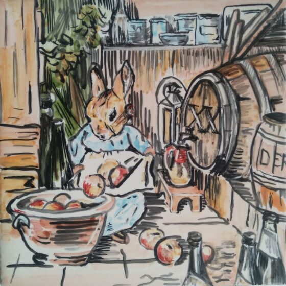 Kafelek ręcznie malowany według ilustracji Beatrix Potter