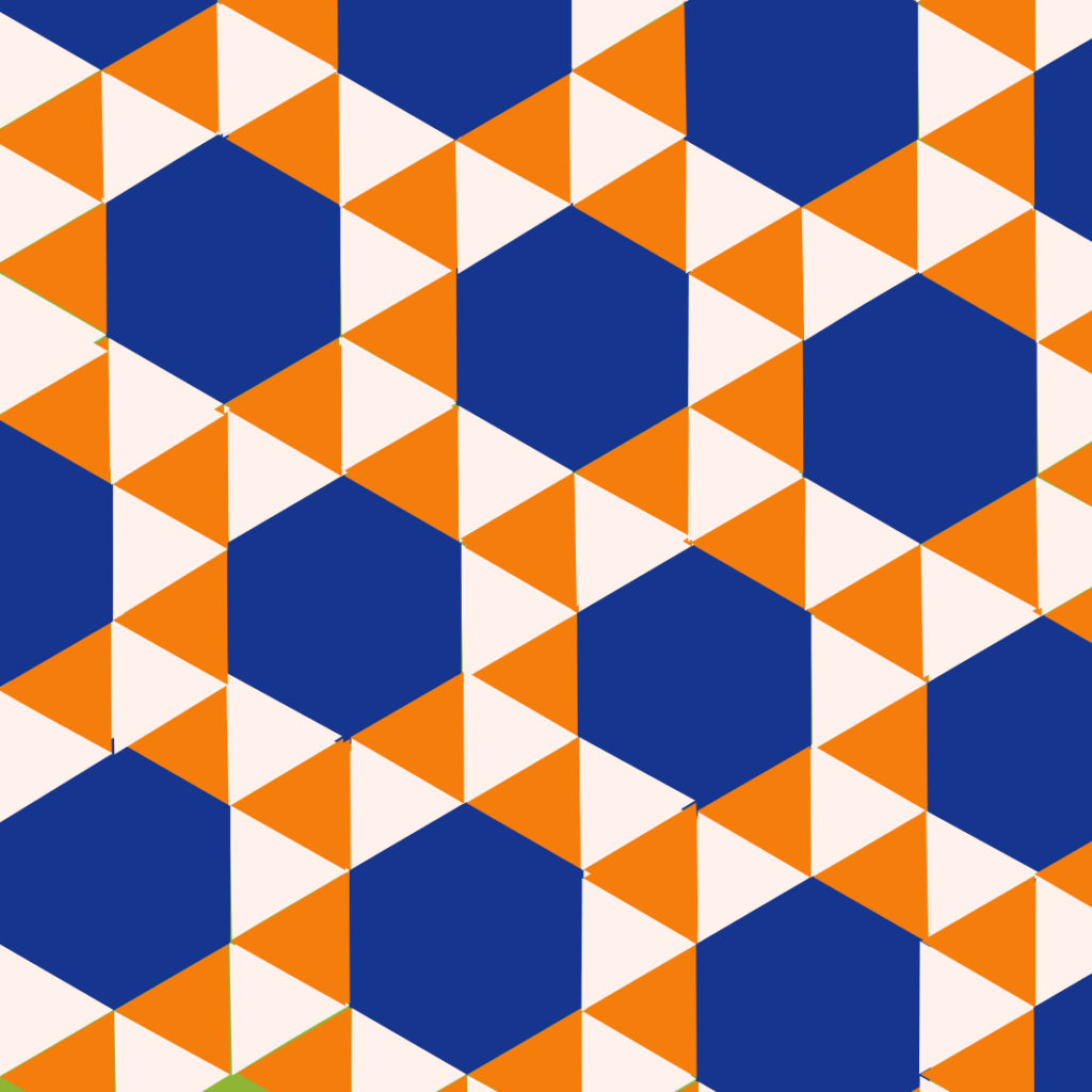 Układ kafelków z heksagonami i kwadratami