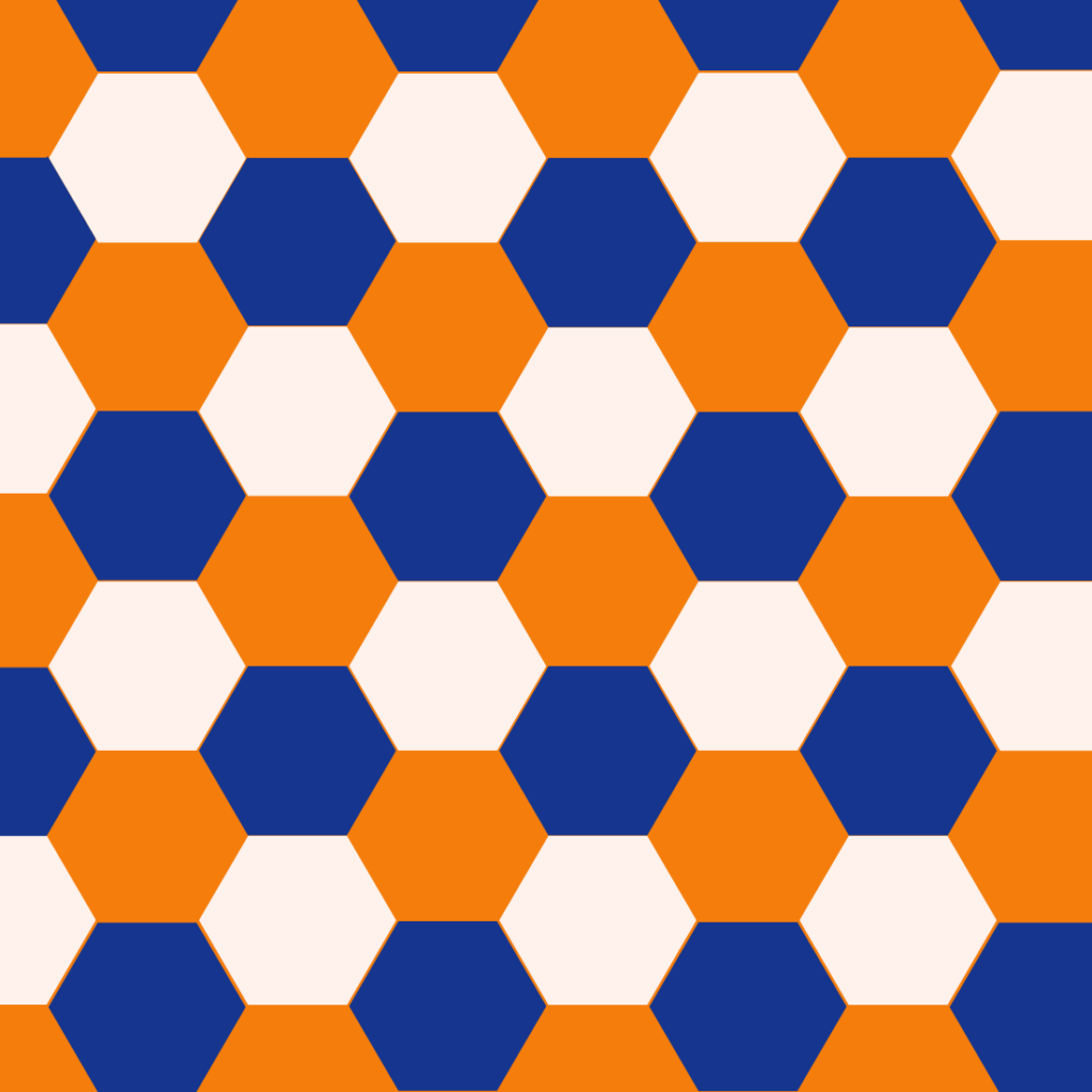 Układ kafelków z heksogonami