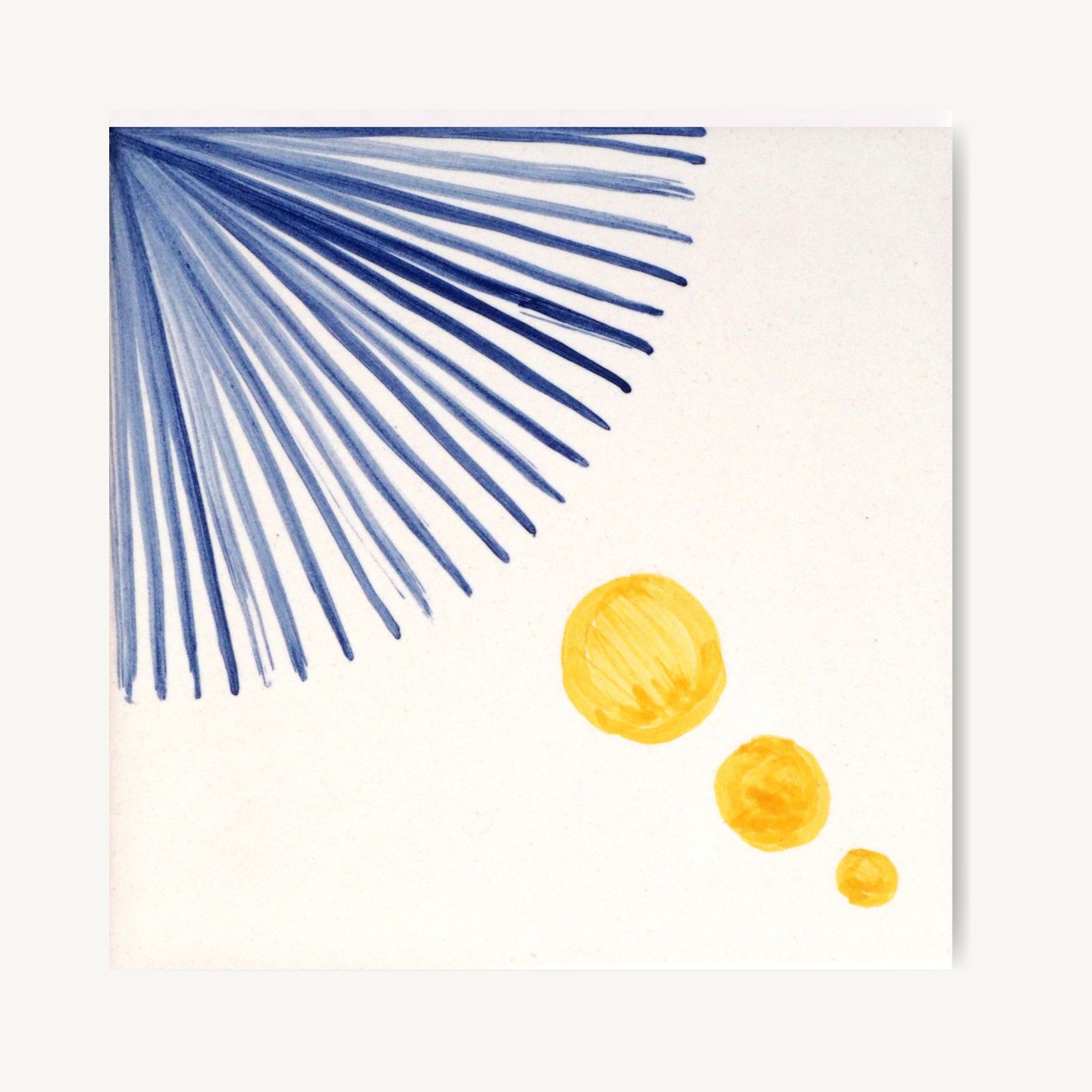 Geometryczny i nowoczesny wzór namalowany ręcznie na płytkach ceramicznych