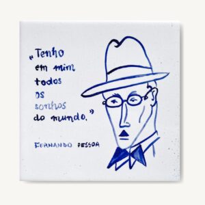kafelek malowany ręcznie z Fernando Pessoą