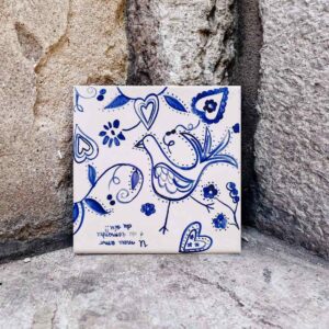 Kafelek z lenco dos namorados namalowany ręcznie