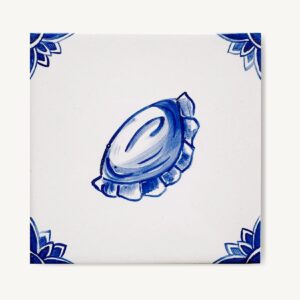 kafelek ręcznie malowany w holenderskim stylu z polskim pierożkiem