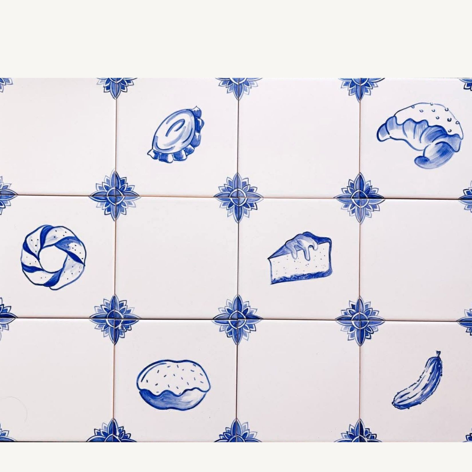 miks wzorow z polskimi przysmakami i naroznikami, recznie malowane kafelki