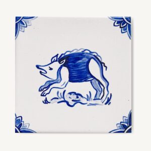 kafelek namalowany ręcznie z dzikiem