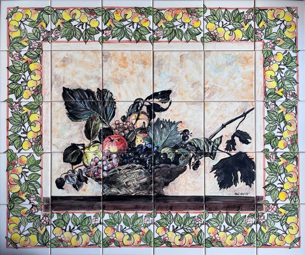 obraz namalowany na kafelkach ceramicznych, ceramiczna wersja obrazu Caravaggio