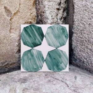 Kafelek świąteczny z gwiazdką, biało-zielony