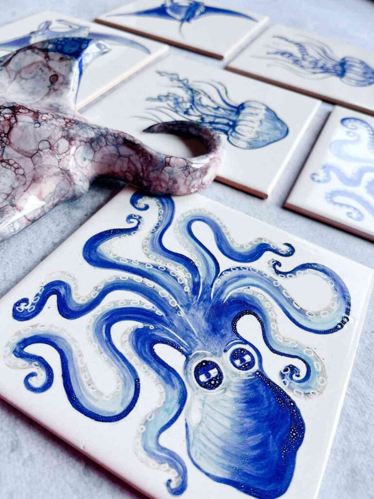 kafelek kolorowy z ośmiornicą