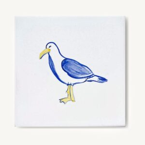 Kafelek ze mewą, płytka z motywem ptaków