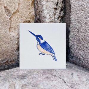 kafelek ceramiczny z zimorodkiem kolorowym