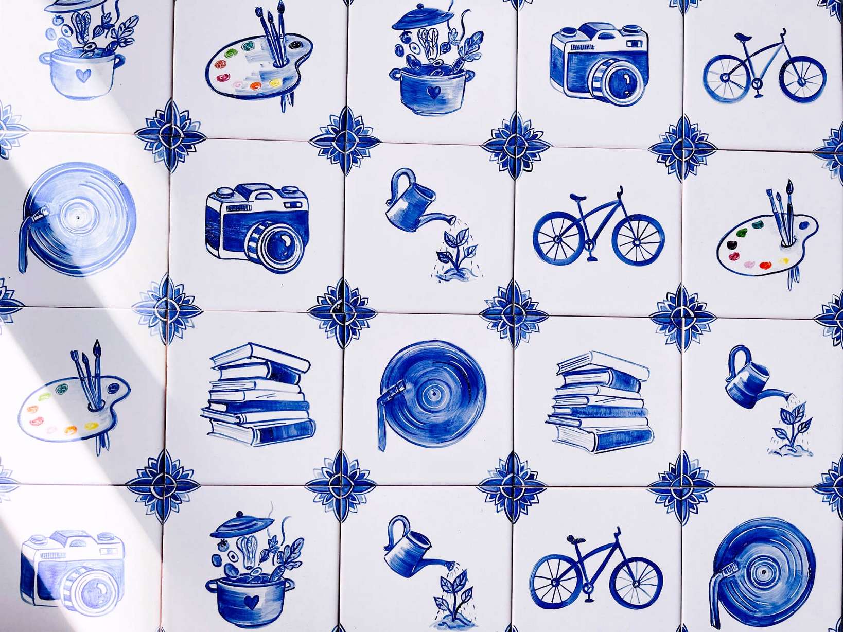 kafle z wzorami najpopularniejszych hobby - mix wzorów