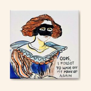 Markiza - kafelek malowany ręcznie kolorowy, współpraca z Very Ugly Plates